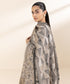 Women's Unstitched Khaddar Beige Embroidered 3 Piece Suit
